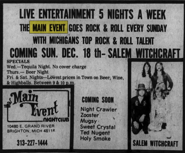 Main Event - Dec 1977 Ad